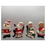 Vintage Mr & Mrs Clause salt & pepper shakers