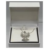 Sterling silver angel pendant necklace