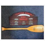 Vintage feather brand paddle and Sign