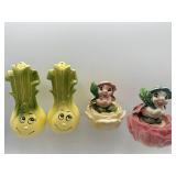 Vintage anthropomorphic onion s & p & more