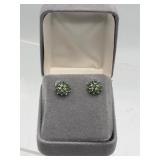 14k gold, emerald & diamond earrings