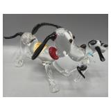 Murano hand blown glass dogs figurine