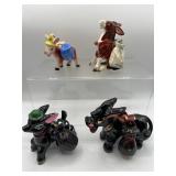 Vintage Japanese Donkey salt & pepper shakers