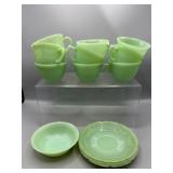 Fireking Jadeite cups and saucers