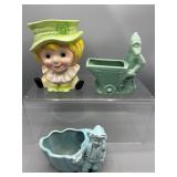 Vintage Relpo clown planter & more