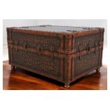 Maitland Smith gator pattern leather trunk table