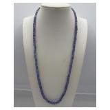 Sterling silver and Tanzanite beaded necklace
