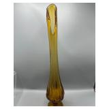 Viking glass swung amber vase