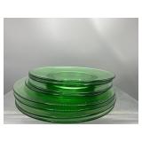 Vintage green uranium glass plates