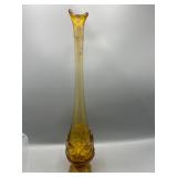 Viking glass swung amber vase