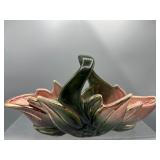 Vintage poinsettia handled basket