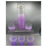 Vintage purple Blendo frosted pitcher set