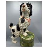 Vintage cavalier King charles spaniel and ottomon