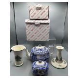 Spode blue Italian tea pot & more