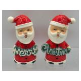 Vintage merry Christmas Santa Claus S & P shakers