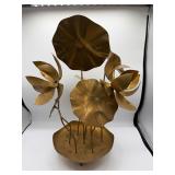 Vintage brass lotus sculpture
