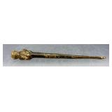 Carved nephrite hair or cloak pin