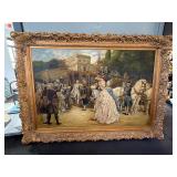 Huge 4'x6' Walter Geffcken Signed Oil Painting