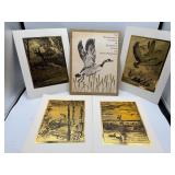 Sportsman's portfolio of gold etch prints