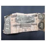 1864 Confederate states of America $10 bill