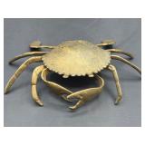 Vintage brass crab ashtray