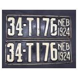 1924 Nebraska license plate plates