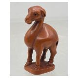 Signed and carved 2' camel netsuke