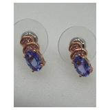 Sterling silver and Tanzanite earrings
