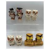Vintage owl S&P shakers