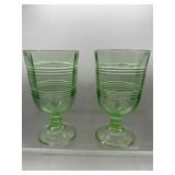 Martha Stewart ribbed green glasses