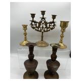 Vintage brass candle holders