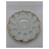 Vintage milk glass egg platter