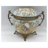 Antique opaline jewelry box