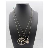2 sterling silver necklaces and pendants