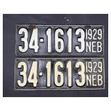 1929 Nebraska license plate plates