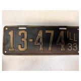 1933 Illinois license plate
