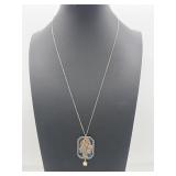 Enamel in Sterling silver pendant and necklace