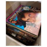 Box of vinyl record albums