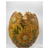 Ceramic sunflower vase