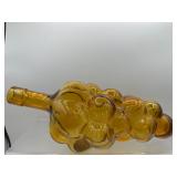 Vintage amber glass grape decanter