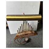 Vintage brass pipe organ lamp