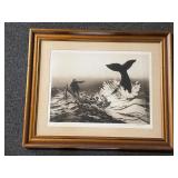 Signed Jack Coughlin etching going on the whale