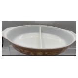Vintage Pyrex early American divided dish