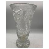 Vintage crystal trumpet vase