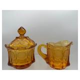 Vintage amber Fostoria coin glass