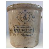 Antique Monmouth pottery Co 4 gallon crock