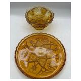 Fenton amber candle holder & more