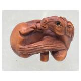 Signed and carved .5' horse netsuke
