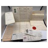 Deeds, checks and indentures from the 1800s