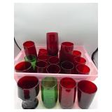 Ruby red & green glasses